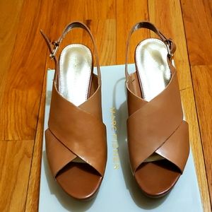 Marc Fisher Platform Sandal in Rich Tan in 8.5M